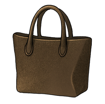 シンプルなコーディネートや仕事着に合う茶色の大きめトートバッグ