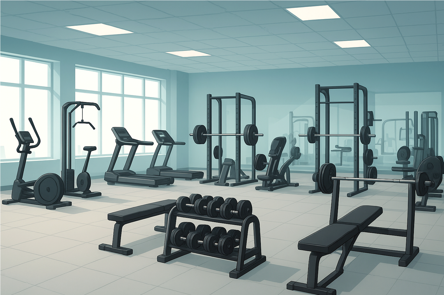ジム・フィットネス・トレーニング施設の背景