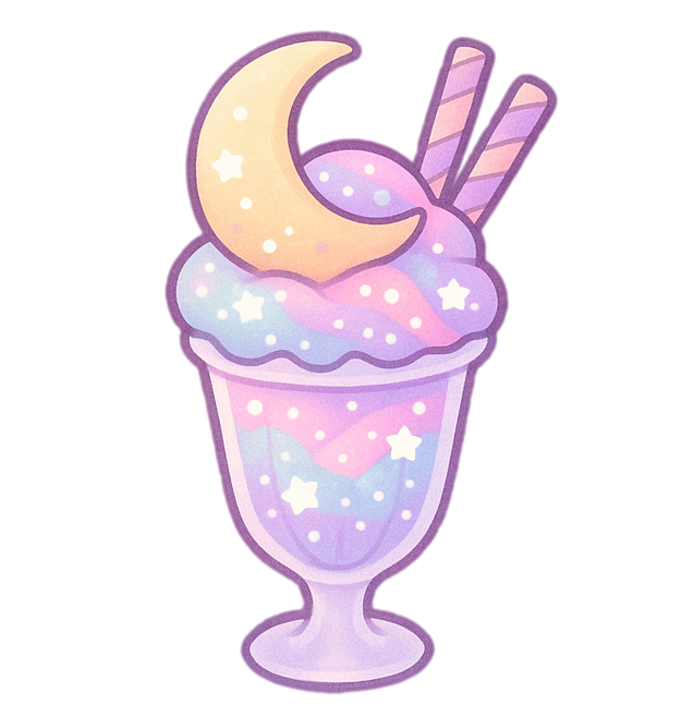 甘くてかわいくてキラキラの月が映える夢かわいいパステルホイップパフェ