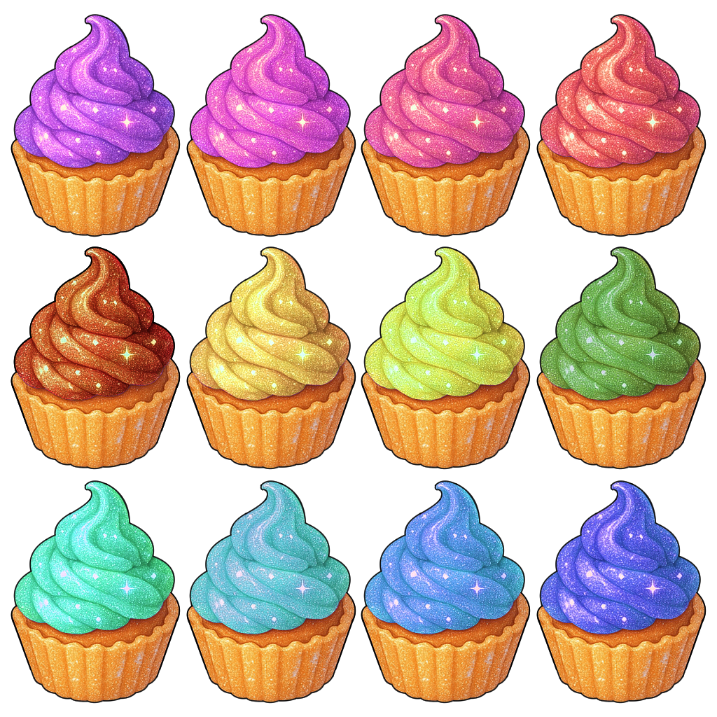 甘くてかわいくてキラキラのカラフルクリームが映えるホイップマフィン