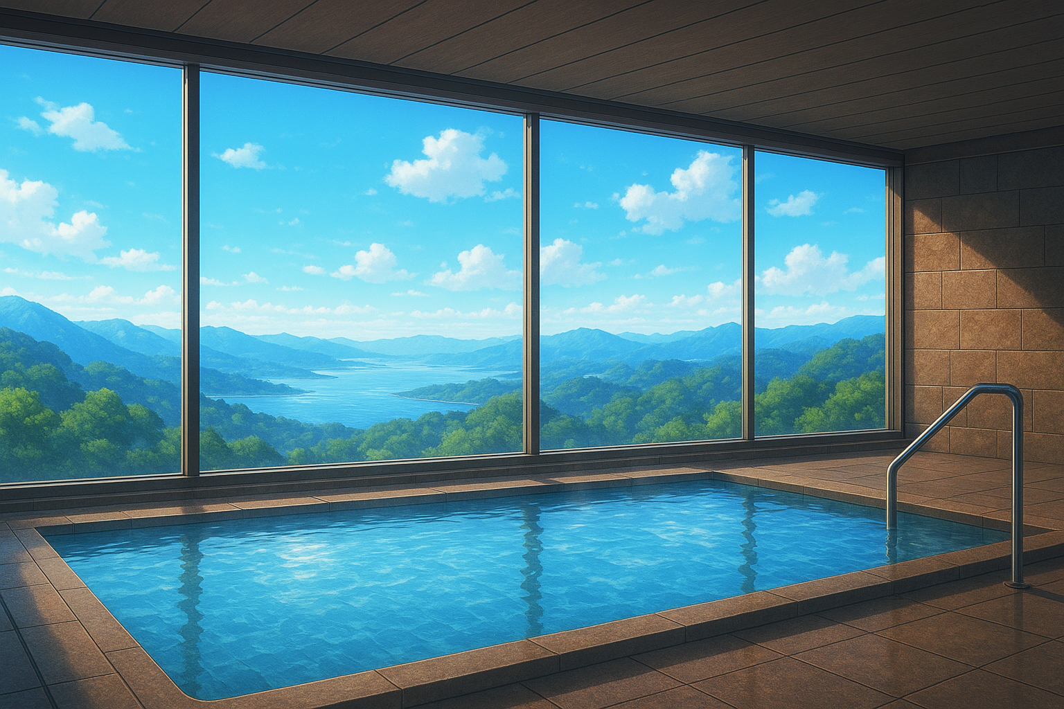 旅館やホテルの景色が一望できる大浴場・温泉