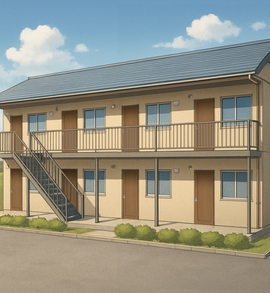 現代的なマンション・アパートの外観背景