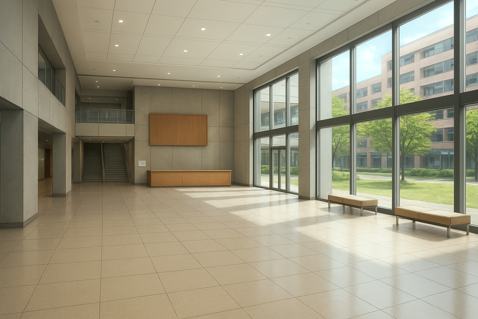 マンションのエントランス共用部の背景