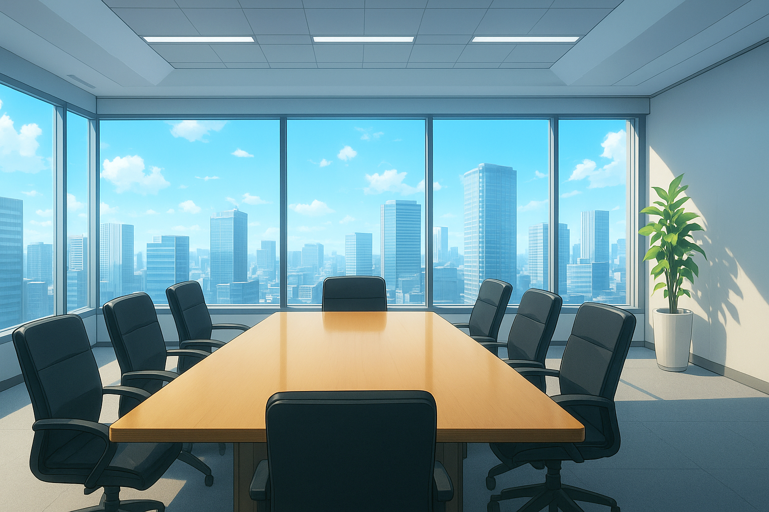 会社の会議室の内装背景