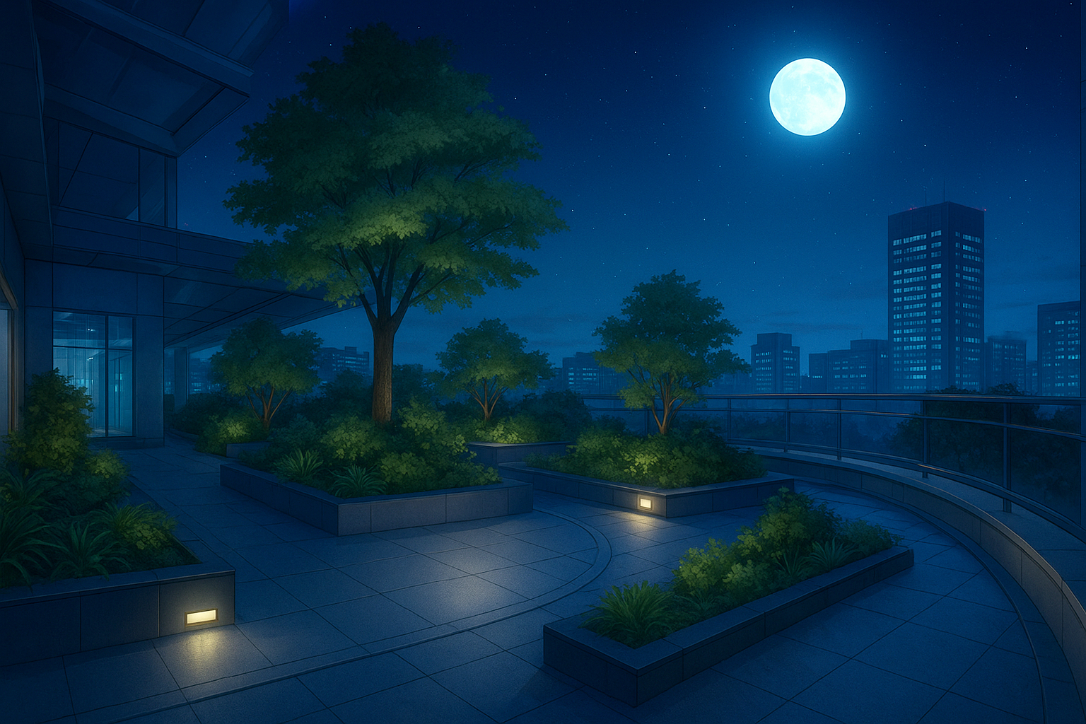 会社ビルの屋上の背景