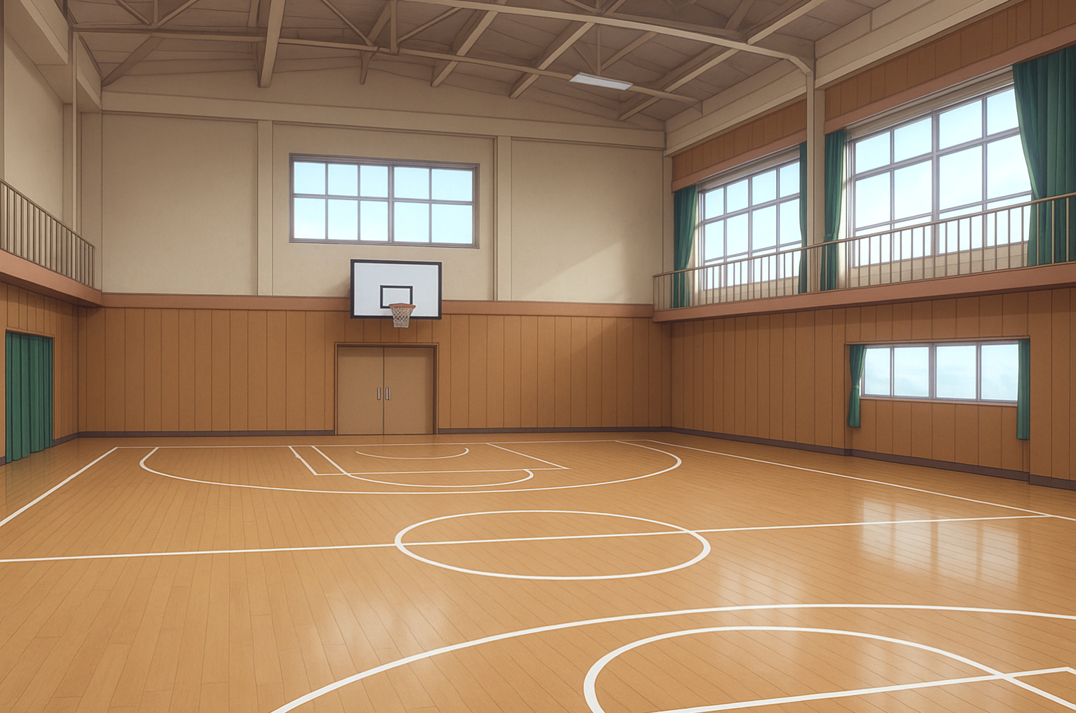 学校の体育館の内装背景