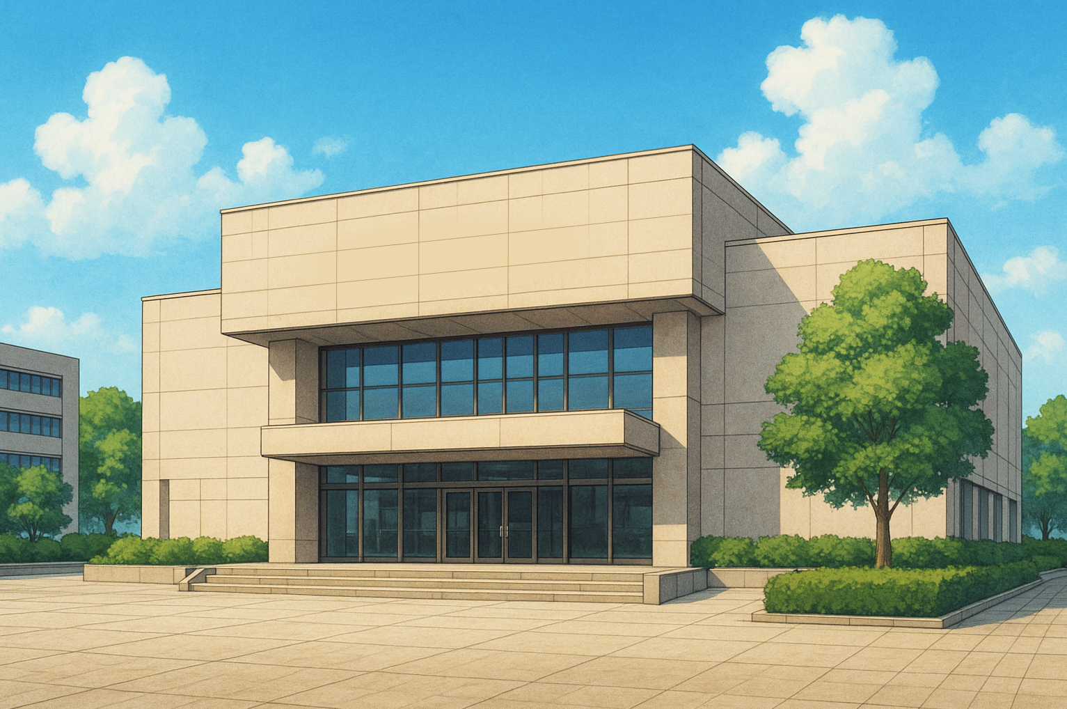 役所・会館風の美術館背景 フリー素材 無料 高解像度