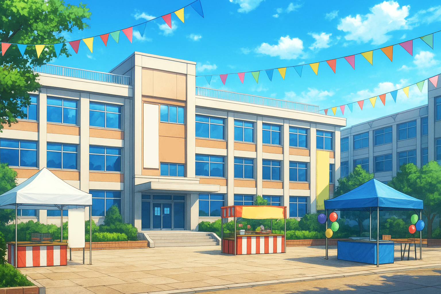 祭の背景フリー素材｜学校の文化祭イメージ｜無料・商用利用OK