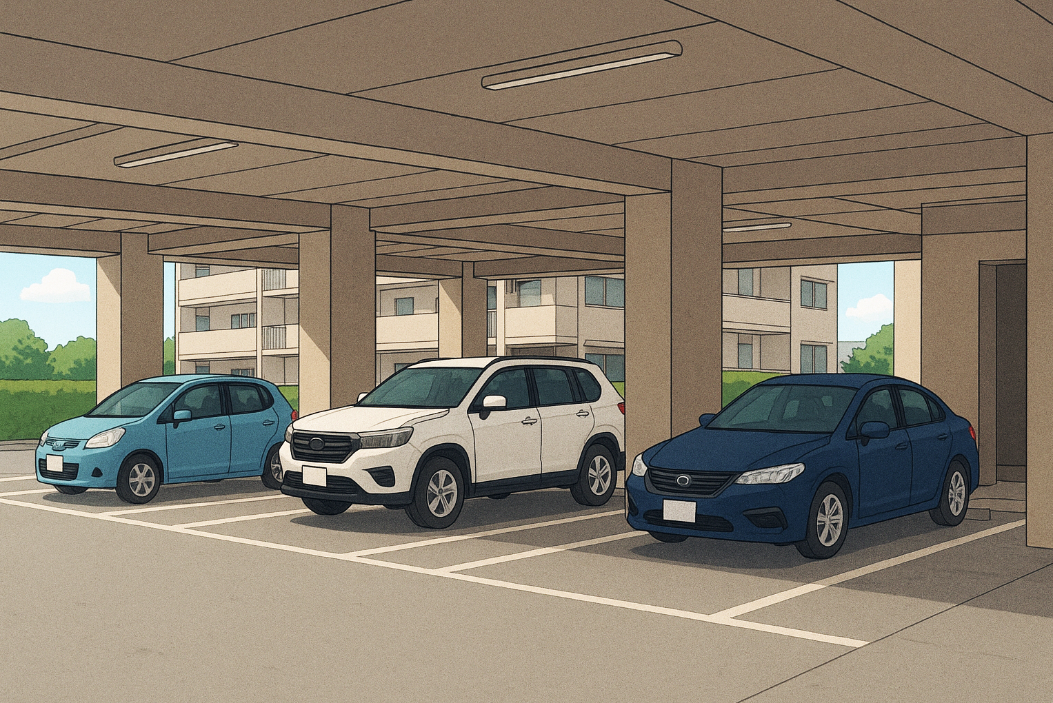 駐車場の背景フリー素材｜無料・商用利用OK 高解像度