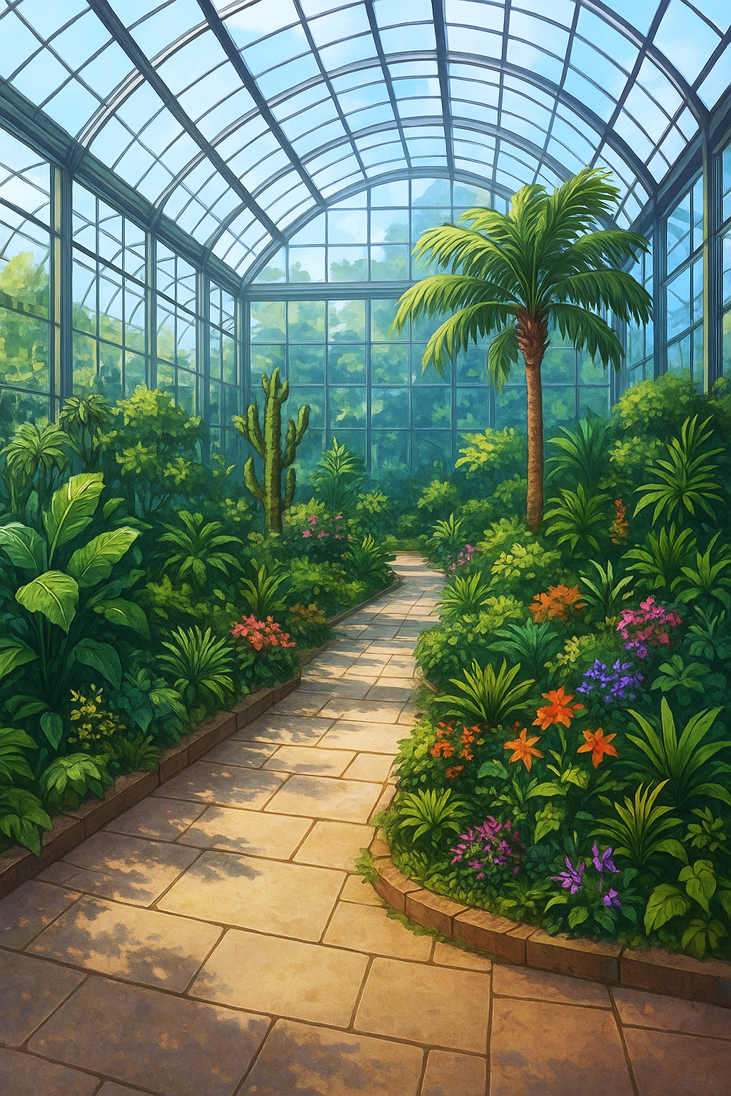 野原・温室風の背景 フリー素材 無料 高解像度