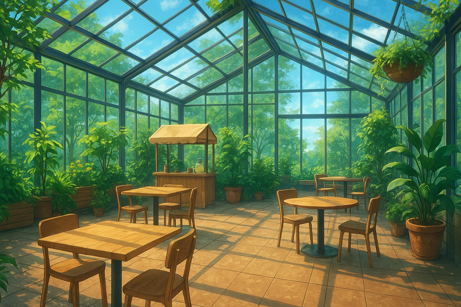 野原・温室風の背景 フリー素材 無料 高解像度