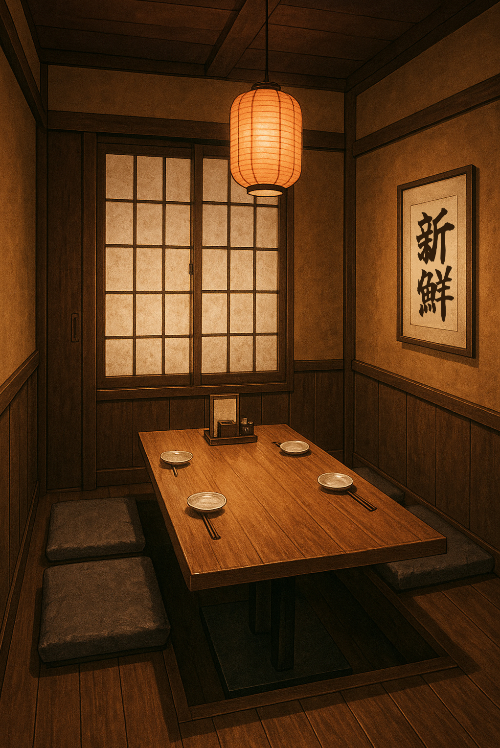 居酒屋の内装 フリー背景素材|和風飲食店