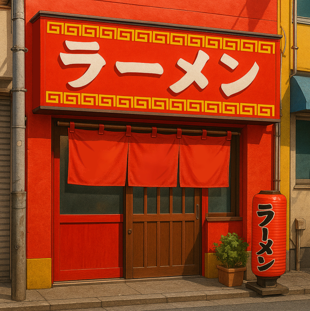 ラーメン店の外観 フリー背景素材|飲食店・商用利用OK